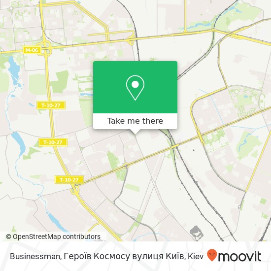 Карта Businessman, Героїв Космосу вулиця Київ