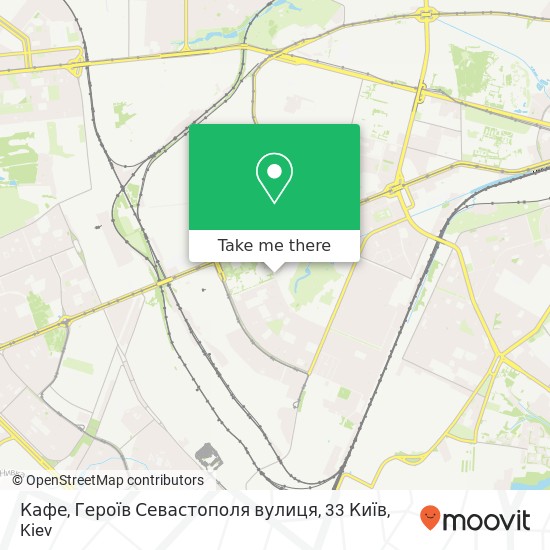Карта Кафе, Героїв Севастополя вулиця, 33 Київ