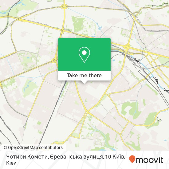 Чотири Комети, Єреванська вулиця, 10 Київ map