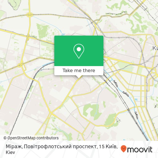 Міраж, Повітрофлотський проспект, 15 Київ map