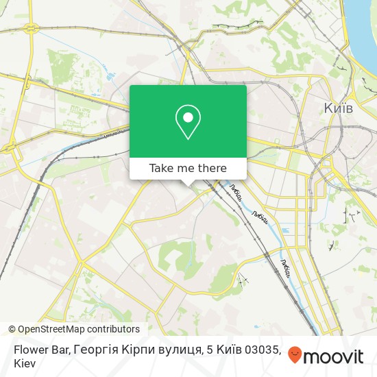 Карта Flower Bar, Георгія Кірпи вулиця, 5 Київ 03035