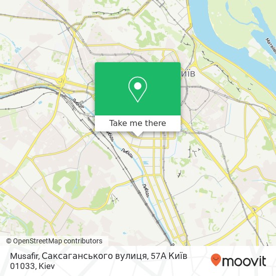 Карта Musafir, Саксаганського вулиця, 57А Київ 01033