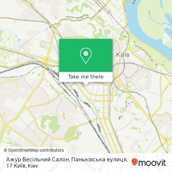 Ажур Весільний Салон, Паньківська вулиця, 17 Київ map