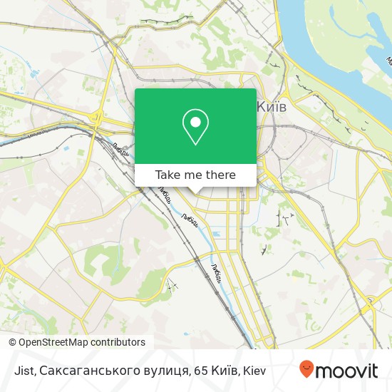 Карта Jist, Саксаганського вулиця, 65 Київ