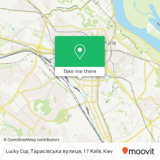 Карта Lucky Cup, Тарасівська вулиця, 17 Київ