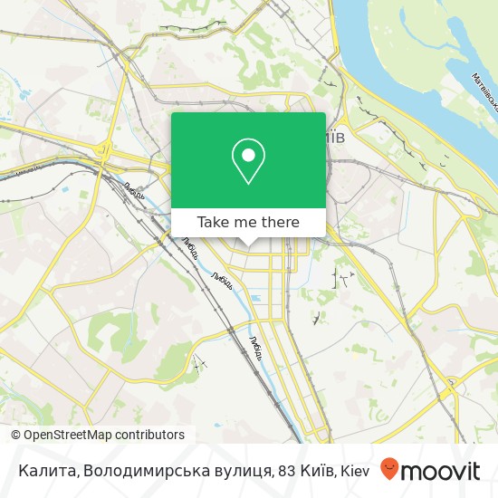 Карта Калита, Володимирська вулиця, 83 Київ