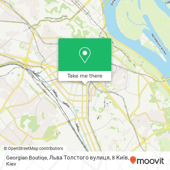 Карта Georgian Boutiqe, Льва Толстого вулиця, 8 Київ