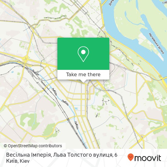 Карта Весільна Імперія, Льва Толстого вулиця, 6 Київ