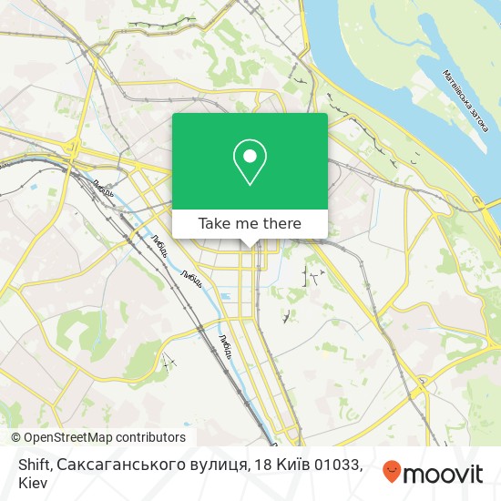 Карта Shift, Саксаганського вулиця, 18 Київ 01033