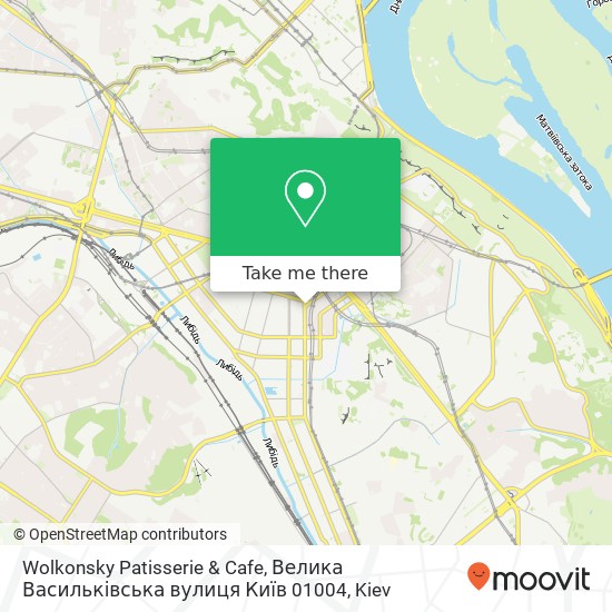Карта Wolkonsky Patisserie & Cafe, Велика Васильківська вулиця Київ 01004
