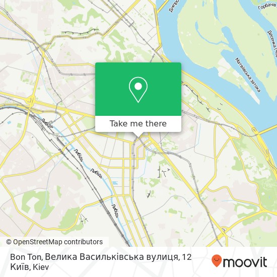 Карта Bon Ton, Велика Васильківська вулиця, 12 Київ