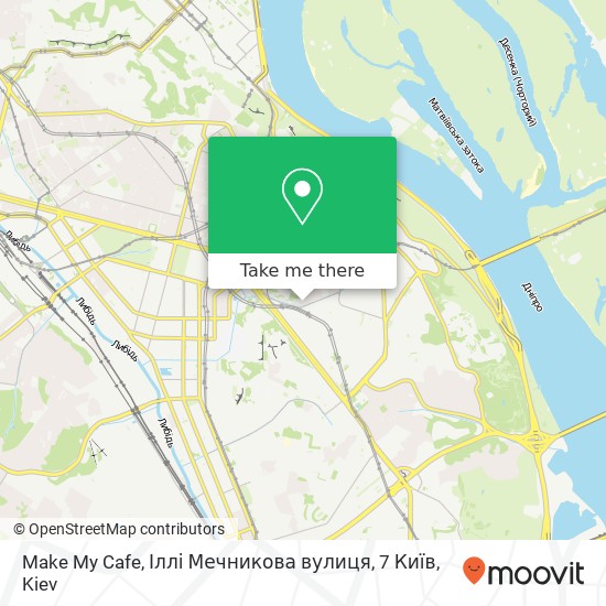Карта Make My Cafe, Іллі Мечникова вулиця, 7 Київ