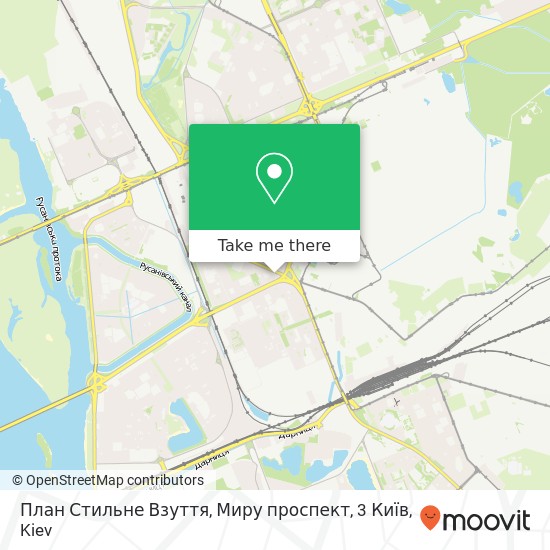 Карта План Стильне Взуття, Миру проспект, 3 Київ