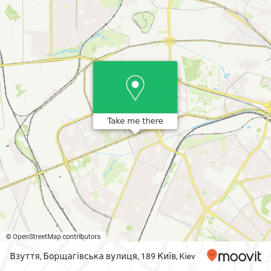 Взуття, Борщагівська вулиця, 189 Київ map