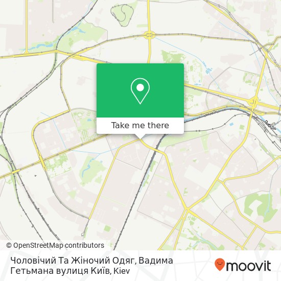 Чоловічий Та Жіночий Одяг, Вадима Гетьмана вулиця Київ map