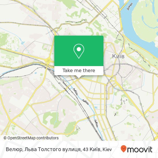 Велюр, Льва Толстого вулиця, 43 Київ map