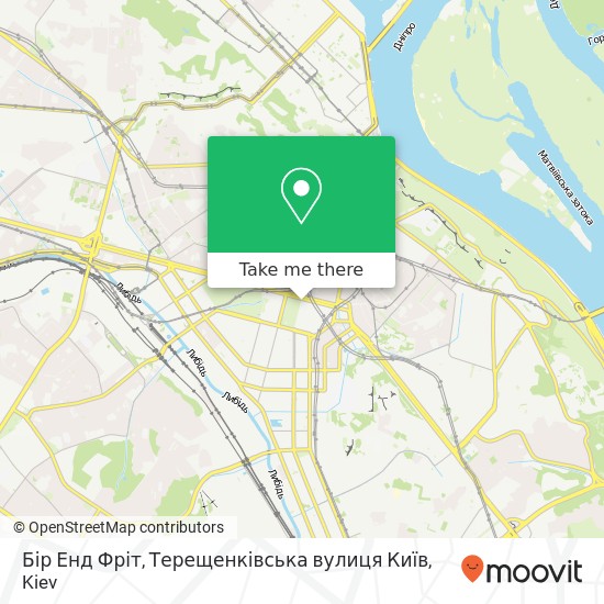 Бір Енд Фріт, Терещенківська вулиця Київ map