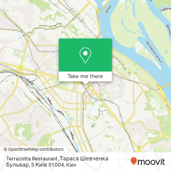 Карта Terracotta Restaurant, Тараса Шевченка бульвар, 5 Київ 01004