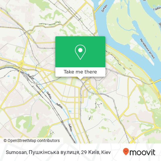 Карта Sumosan, Пушкінська вулиця, 29 Київ