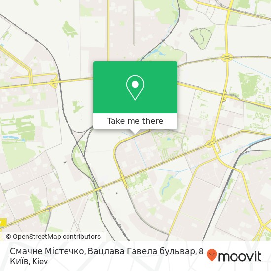 Карта Смачне Містечко, Вацлава Гавела бульвар, 8 Київ