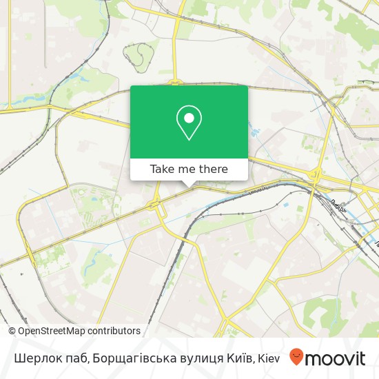 Шерлок паб, Борщагівська вулиця Київ map