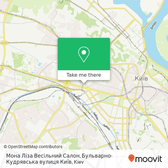 Мона Ліза Весільний Салон, Бульварно-Кудрявська вулиця Київ map