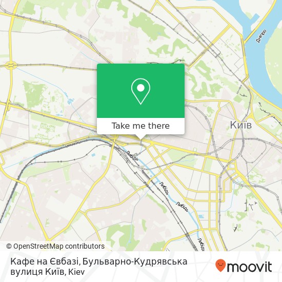 Кафе на Євбазі, Бульварно-Кудрявська вулиця Київ map
