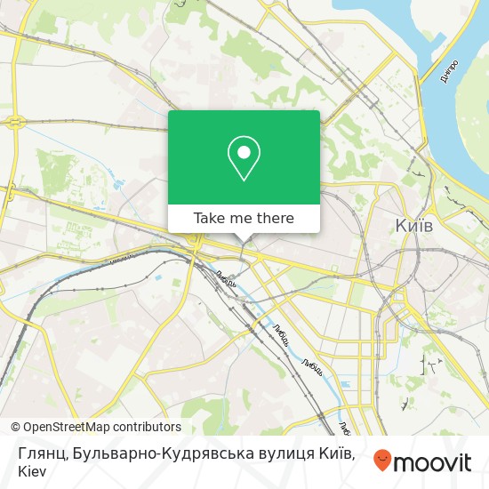 Глянц, Бульварно-Кудрявська вулиця Київ map
