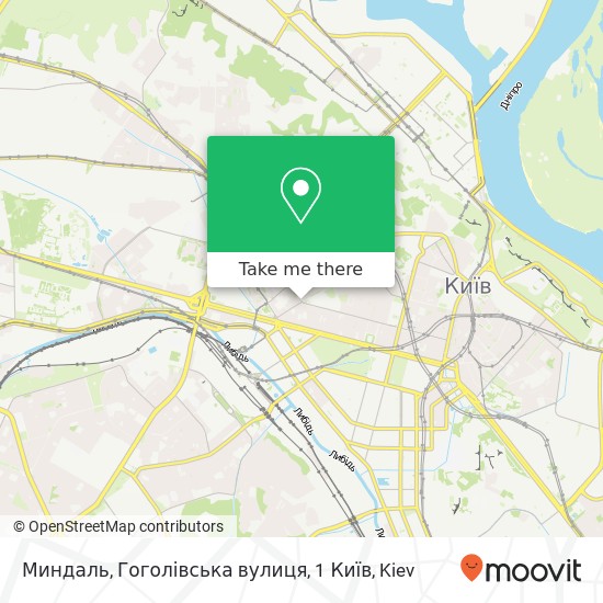 Карта Миндаль, Гоголівська вулиця, 1 Київ