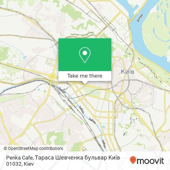 Карта Penka Cafe, Тараса Шевченка бульвар Київ 01032