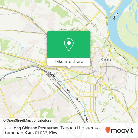 Карта Jiu Long Chinese Restaurant, Тараса Шевченка бульвар Київ 01032