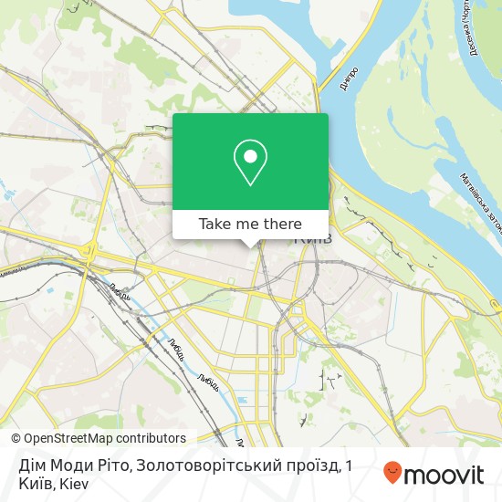 Карта Дім Моди Ріто, Золотоворітський проїзд, 1 Київ