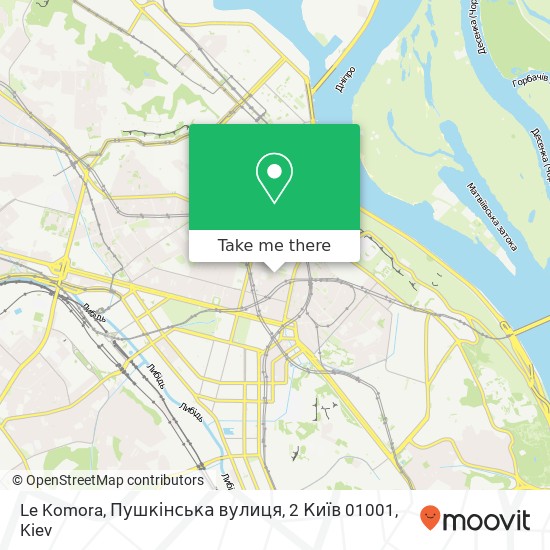 Le Komora, Пушкінська вулиця, 2 Київ 01001 map