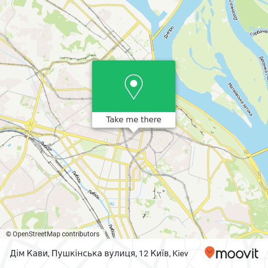 Карта Дім Кави, Пушкінська вулиця, 12 Київ