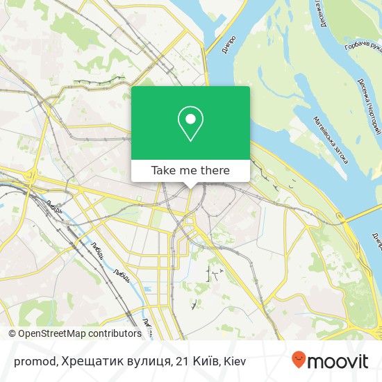 Карта promod, Хрещатик вулиця, 21 Київ