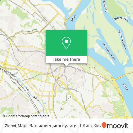 Карта Zlocci, Марії Заньковецької вулиця, 1 Київ