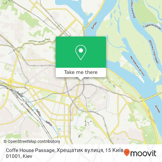 Карта Coffe House Passage, Хрещатик вулиця, 15 Київ 01001