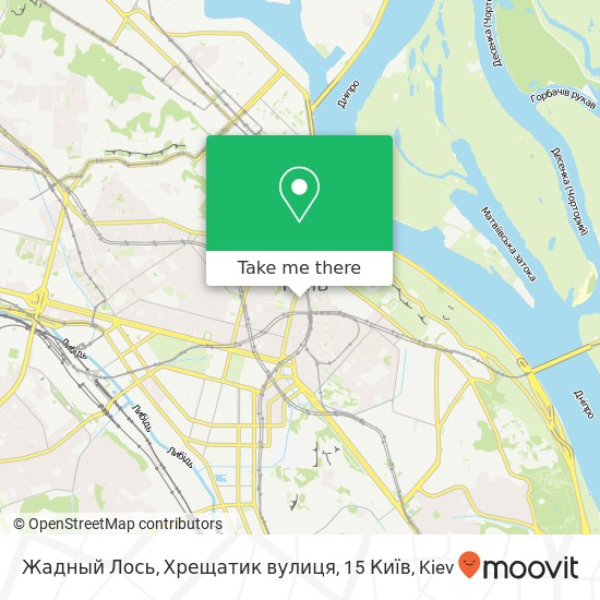 Жадный Лось, Хрещатик вулиця, 15 Київ map