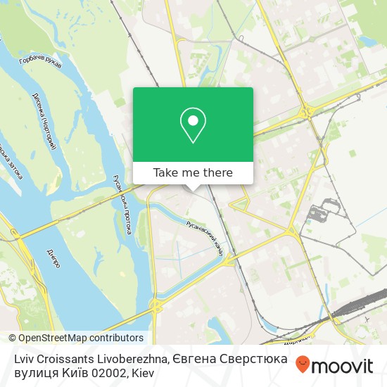Lviv Croissants Livoberezhna, Євгена Сверстюка вулиця Київ 02002 map