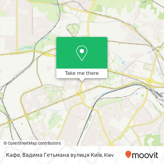 Кафе, Вадима Гетьмана вулиця Київ map