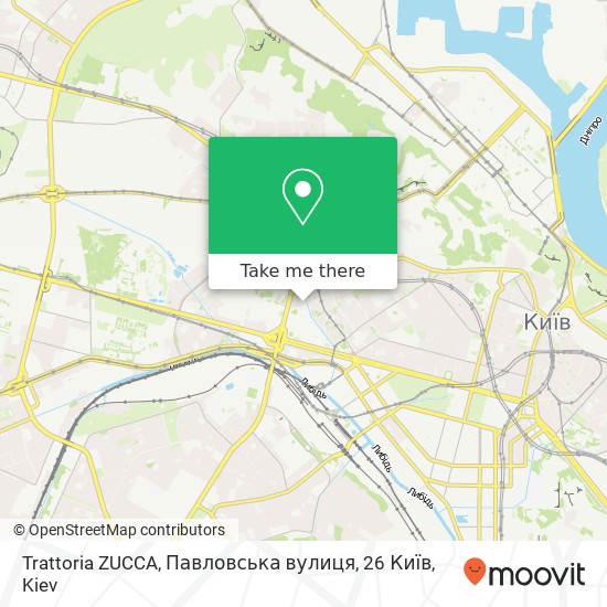 Trattoria ZUCCA, Павловська вулиця, 26 Київ map