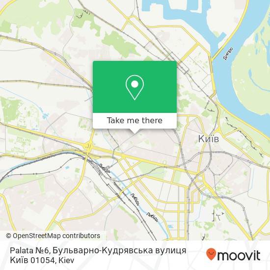 Карта Palata №6, Бульварно-Кудрявська вулиця Київ 01054