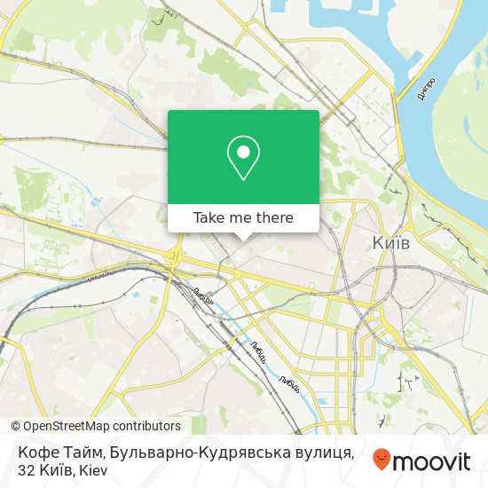 Кофе Тайм, Бульварно-Кудрявська вулиця, 32 Київ map