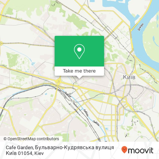 Cafe Garden, Бульварно-Кудрявська вулиця Київ 01054 map