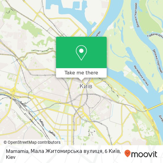 Карта Mamamia, Мала Житомирська вулиця, 6 Київ