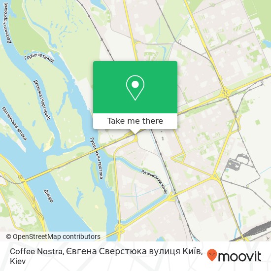 Coffee Nostra, Євгена Сверстюка вулиця Київ map