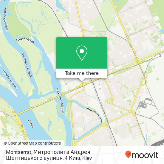 Карта Montserrat, Митрополита Андрея Шептицького вулиця, 4 Київ