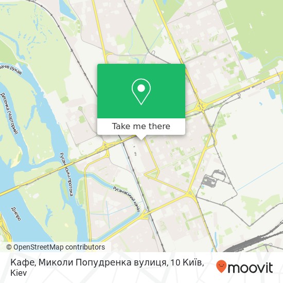 Кафе, Миколи Попудренка вулиця, 10 Київ map