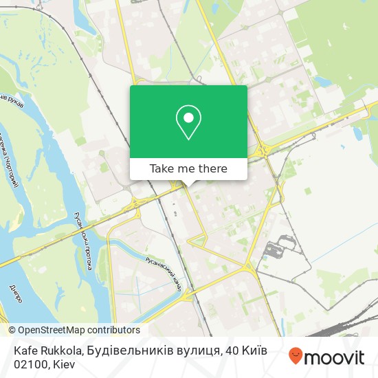 Карта Kafe Rukkola, Будівельників вулиця, 40 Київ 02100