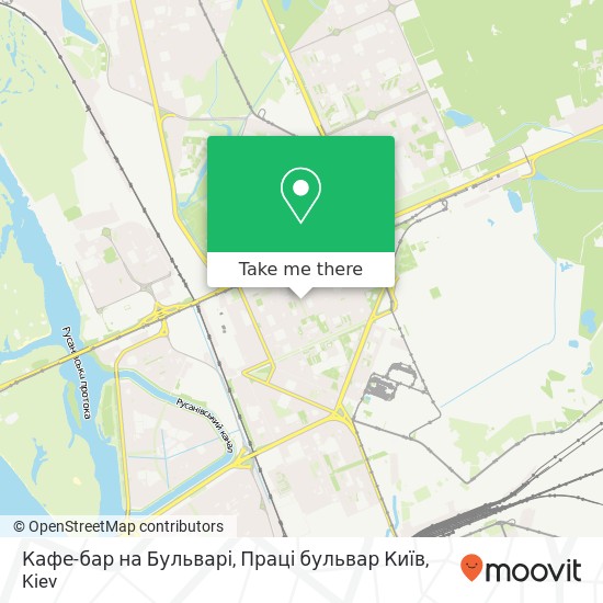 Кафе-бар на Бульварі, Праці бульвар Київ map